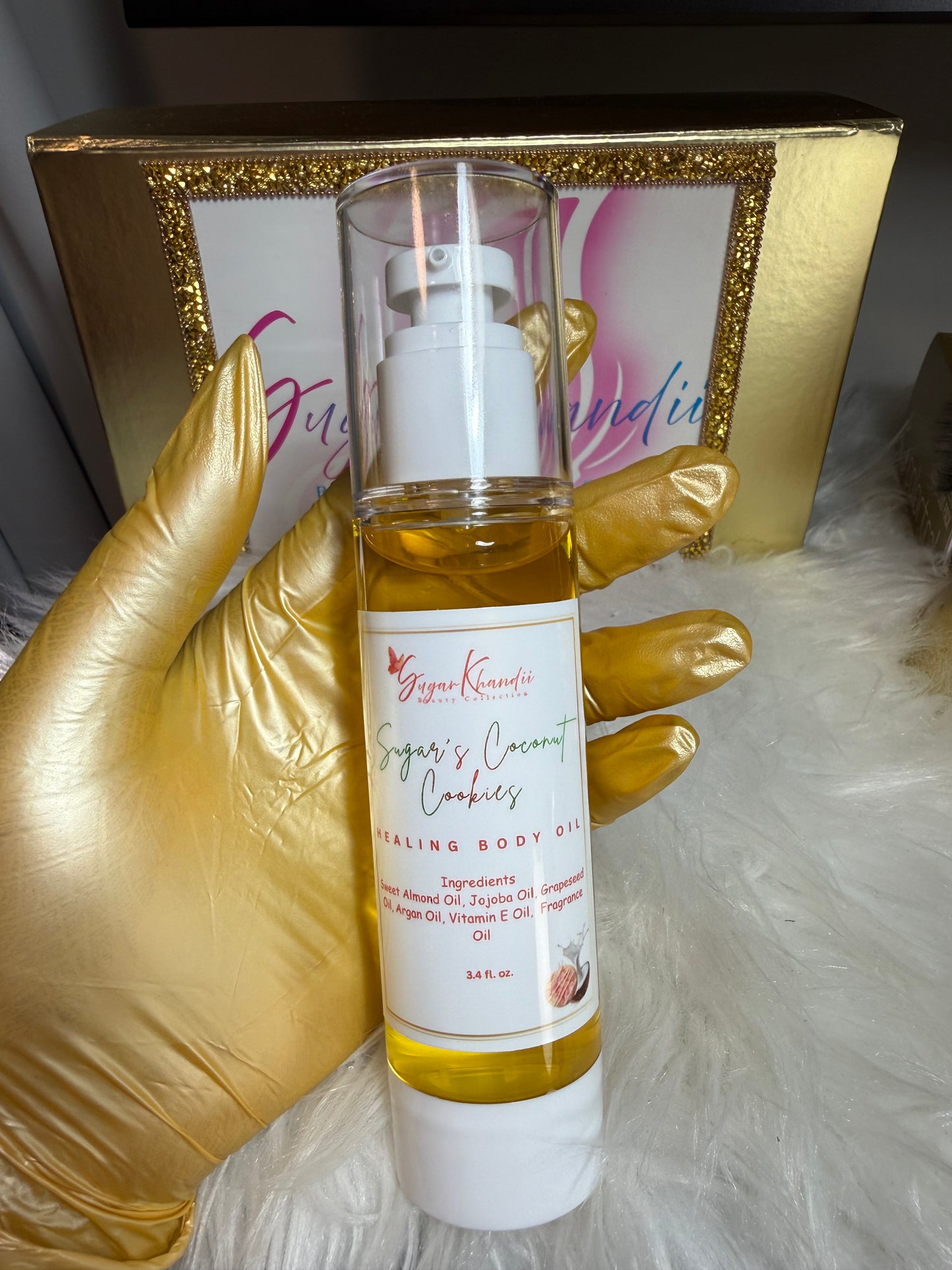 Healing Body Oil - Sugar Cookie, Coconut š„„ šŖ scented (Travel Size 3.4oz)